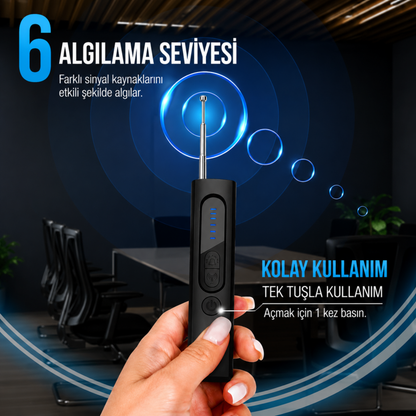 Gizli Kamera Dedektörü (Askeri Sınıf, Dahili RF ve GPS Takip Algılama Özelliğiyle)